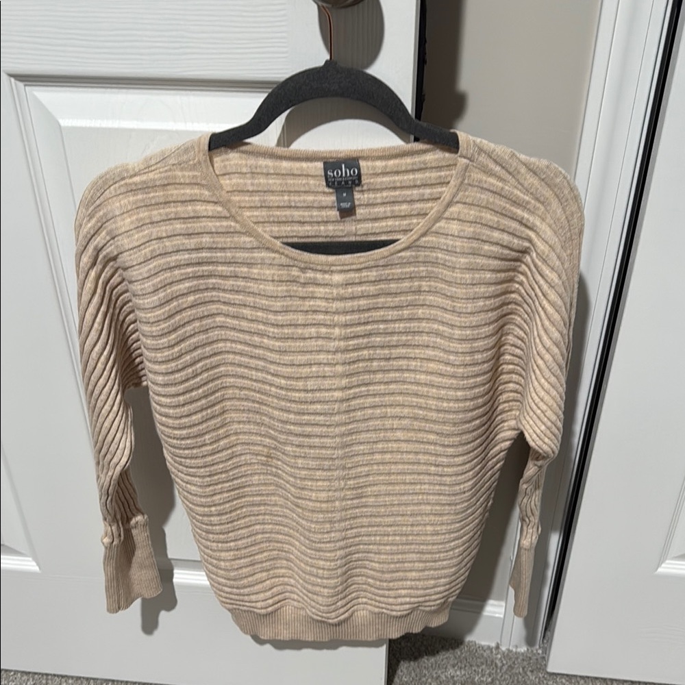 Soho Beige Ribbed Women's Sweater